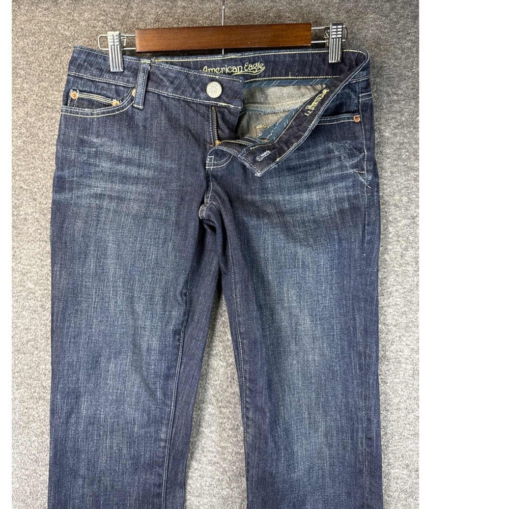 American Eagle Straight 77 Dark Wash Jeans Womens 4 Blue Denim Stretch Cowgirl‎